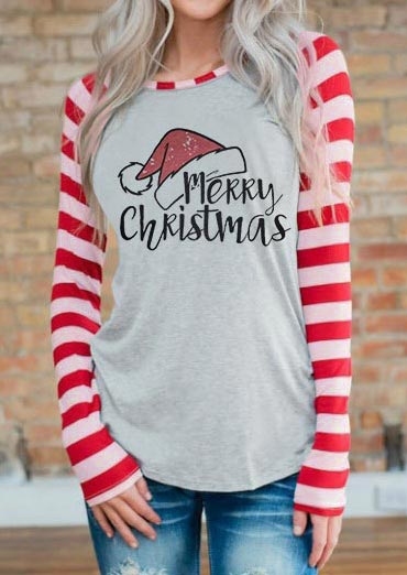 

Merry Christmas O-Neck Baseball T-Shirt, Gray, 170757
