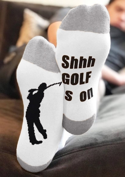 

Socks Shhh Golf Is On Socks in White. Size
