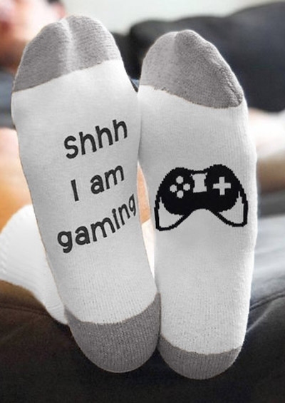 

Shhh I am gaming Socks, 424864, White