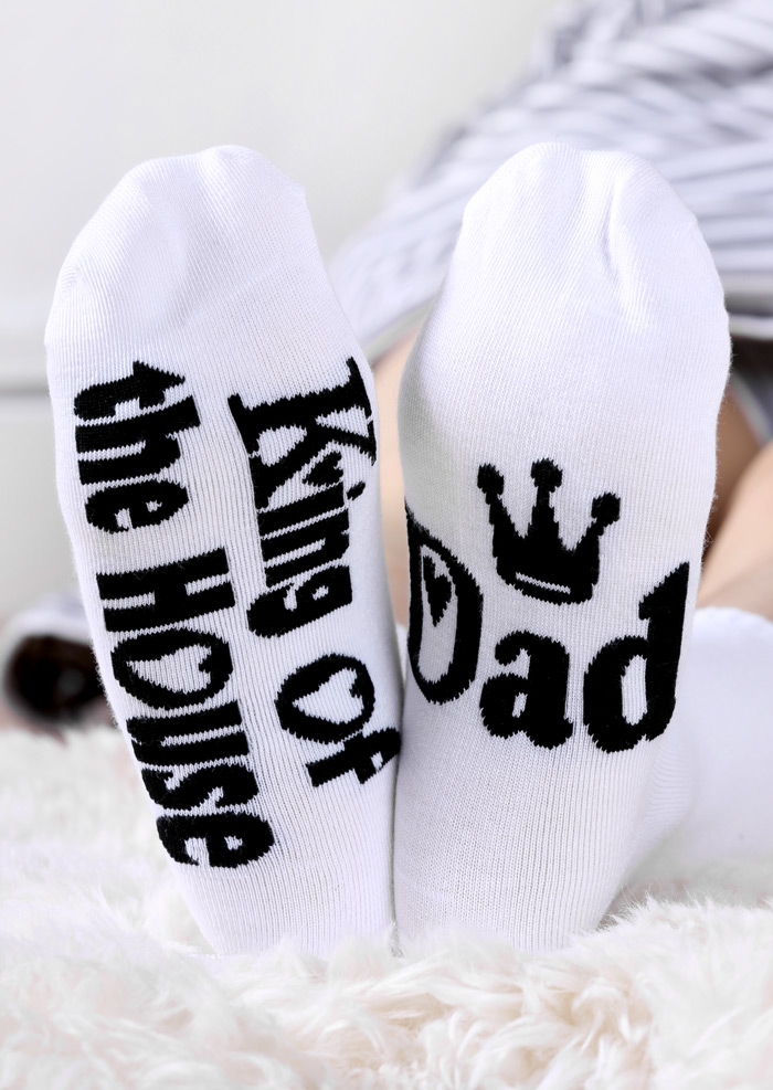 

Socks Dad King Of The House Socks in Black. Size