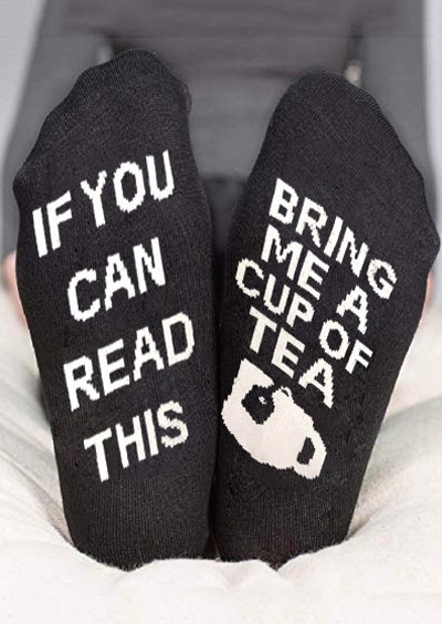 

Socks Bring Me A Cup Of Tea Socks in Black. Size