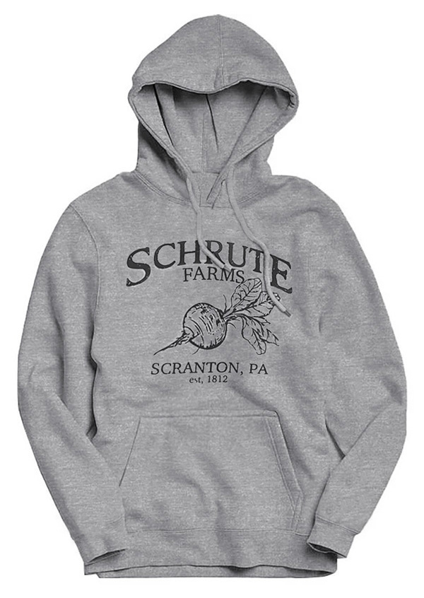 

Schrute Farms Pocket Long Sleeve Hoodie, Gray, 429353