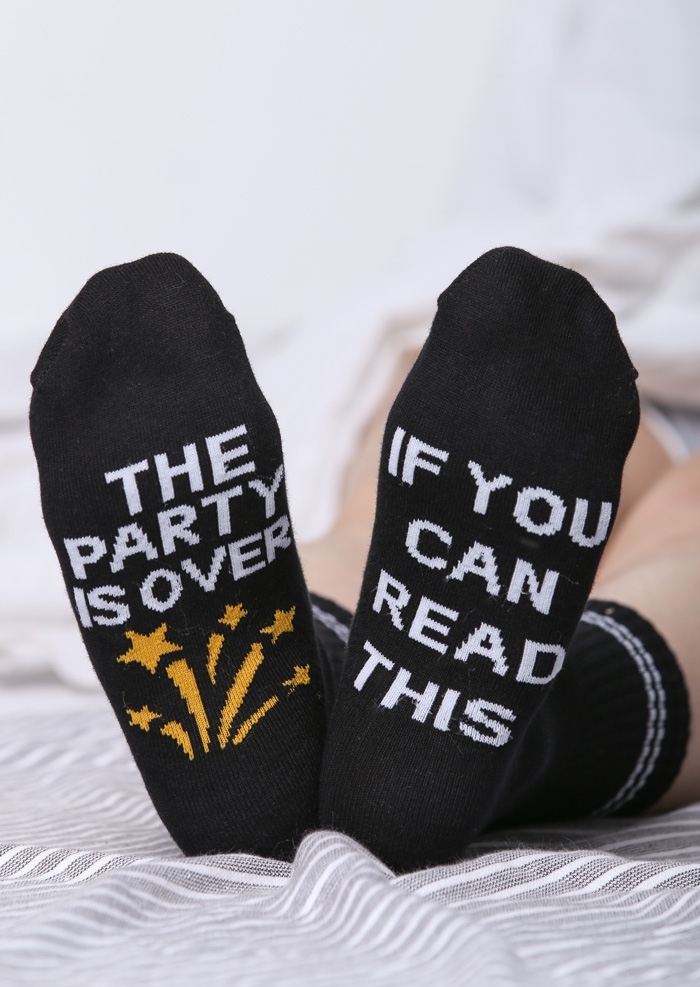 

The Party Is Over Socks, Black, 429944
