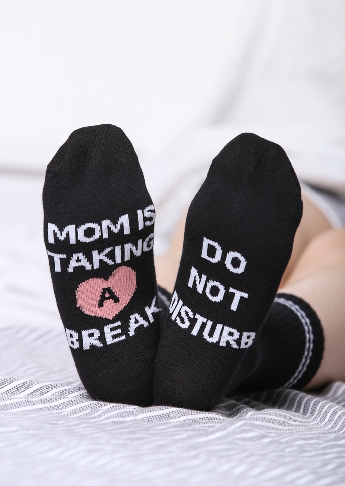 

Mom Is Taking A Break Socks, 429953, Black