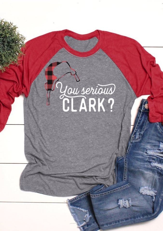 

Christmas You Serious Clark Baseball T-Shirt Tee, Dark grey, 430542