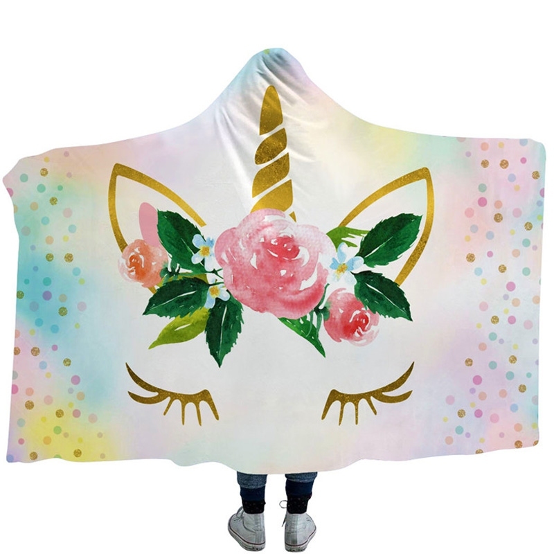 

Blanket Unicorn Wearable Hooded Blanket in Multicolor