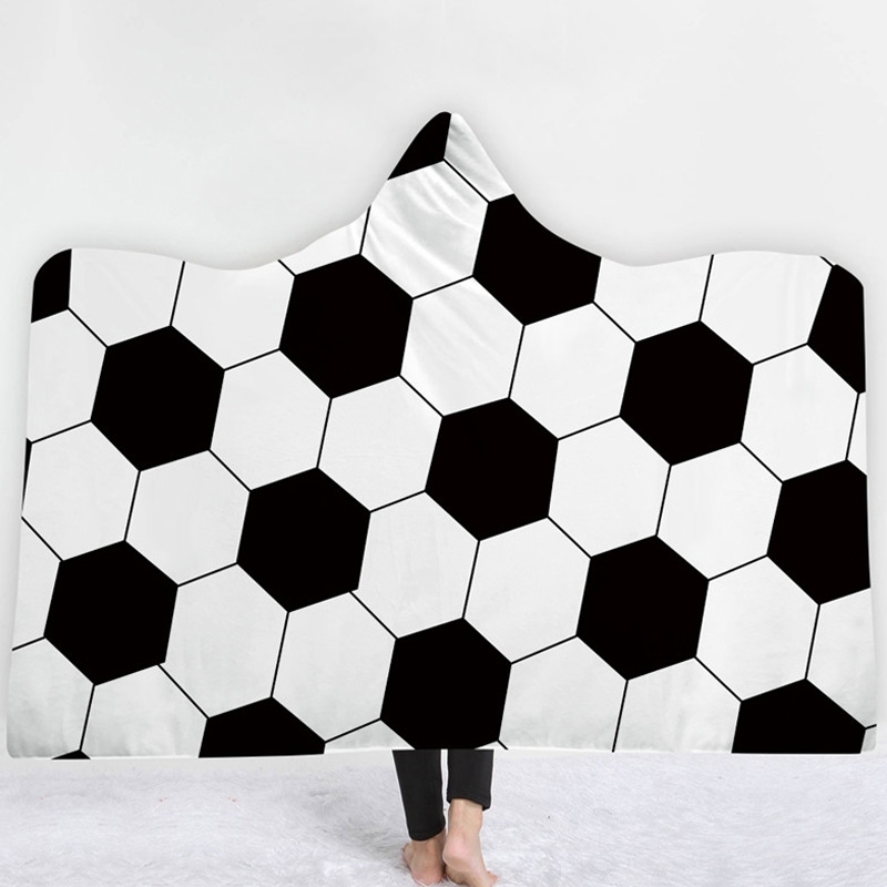 

Blanket Soccer Wearable Hooded Blanket in Black