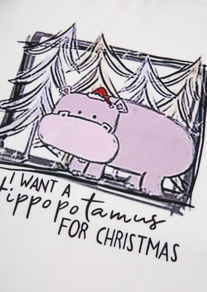 

T-shirts Tees I Want A Hippopotamus For Christmas Baseball T-Shirt Tee in White. Size: ,M,L