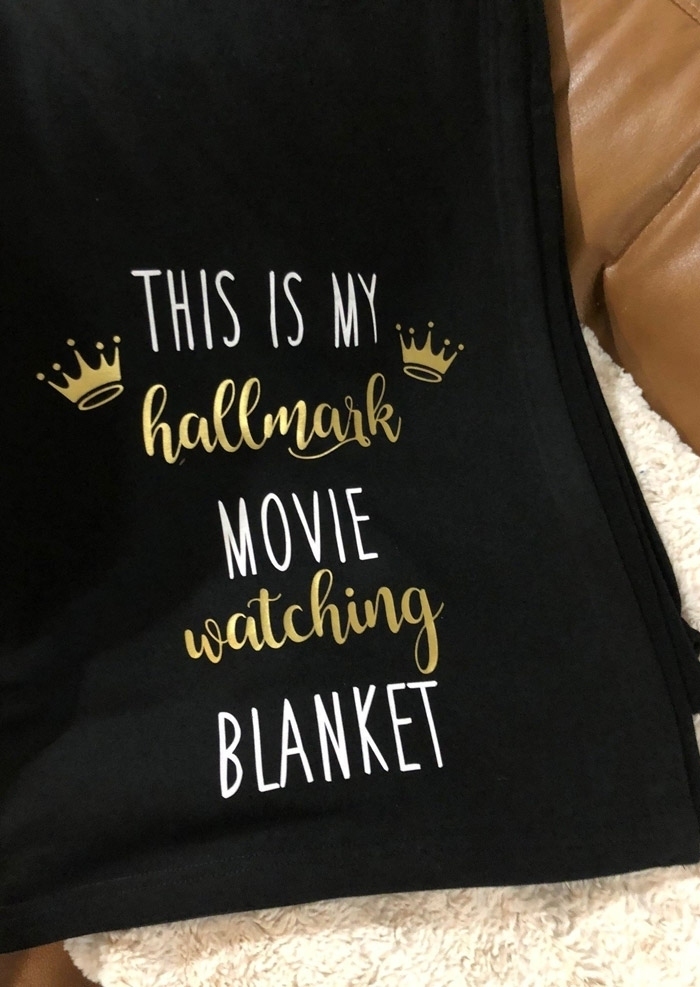 

Blankets & Tapestries My Hallmark Movie Watching Blanket in Black. Size