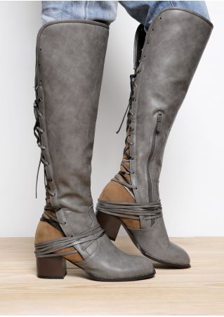boots with lace and zipper