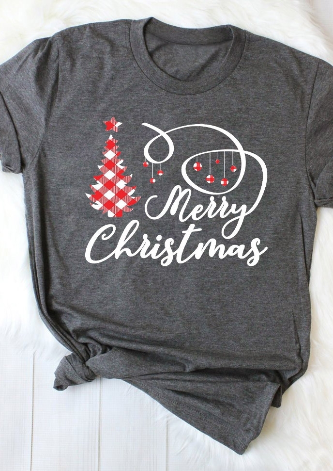 Merry Christmas Tree T-Shirt Tee - Fairyseason