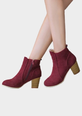 round heeled boots
