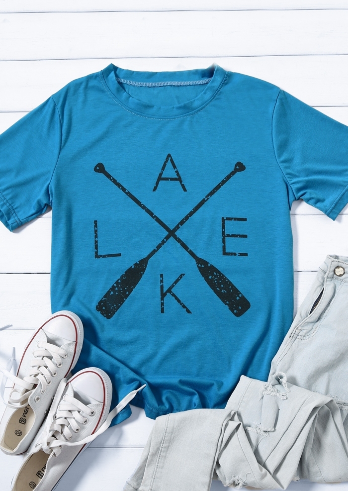 

Lake Baseball Bat T-Shirt Tee, Blue, 435262