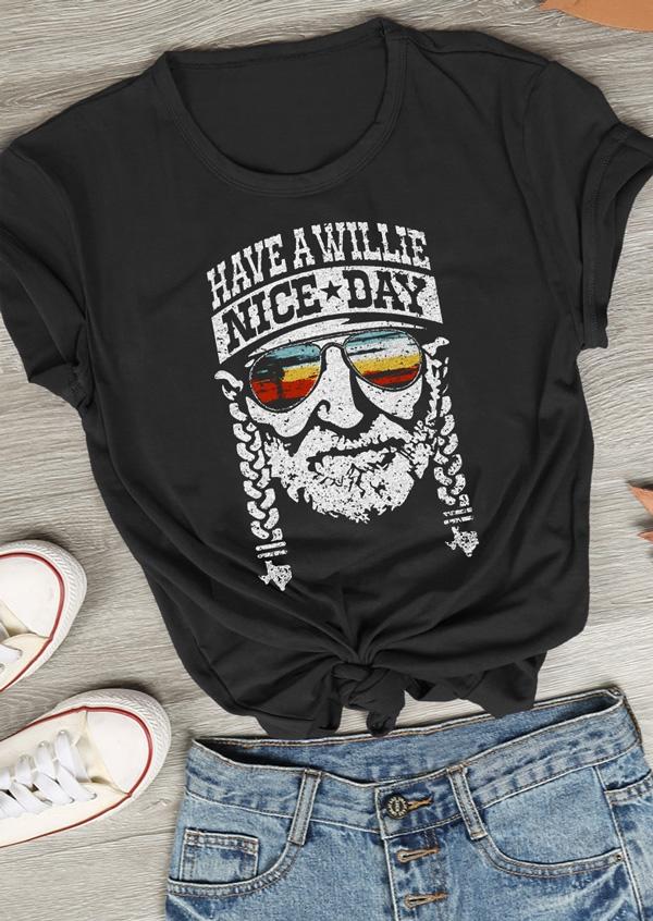 T-shirts Tees Have a Willie Nice Day T-Shirt Tee - Black  in Black. Size: 2XL,3XL