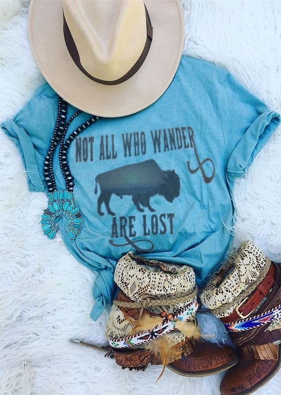 

Not All Who Wander Are Lost T-Shirt, Lake blue, 420941