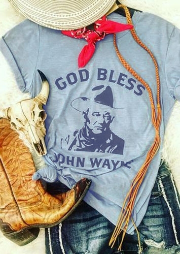 

God Bless John Wayne T-Shirt, Blue, 423165