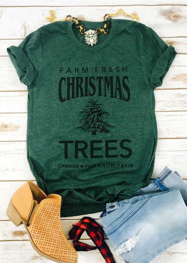 

Farm Fresh Christmas Trees T-Shirt, Dark green, 424073