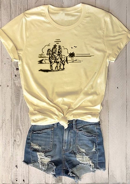 

I Hate Everyone Too T-Shirt, 425842, Light yellow