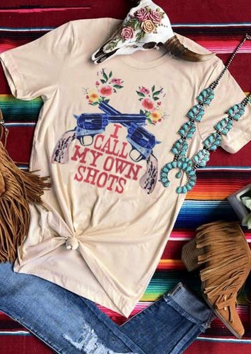 

I Call My Own Shots T-Shirt, 433600, Cream