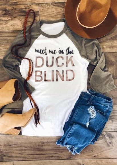 

Meet Me In the Duck Blind Baseball T-Shirt, White, 416856