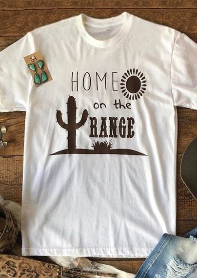 

Home On The Range Cactus T-Shirt, White, 434043