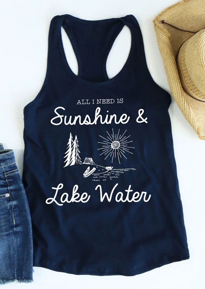

All I Need Is Sunshine & Lake Water Tank, Army green;navy blue, 187859