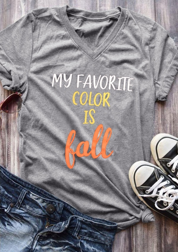 

My Favorite Color Is Fall T-Shirt, Gray, 415601