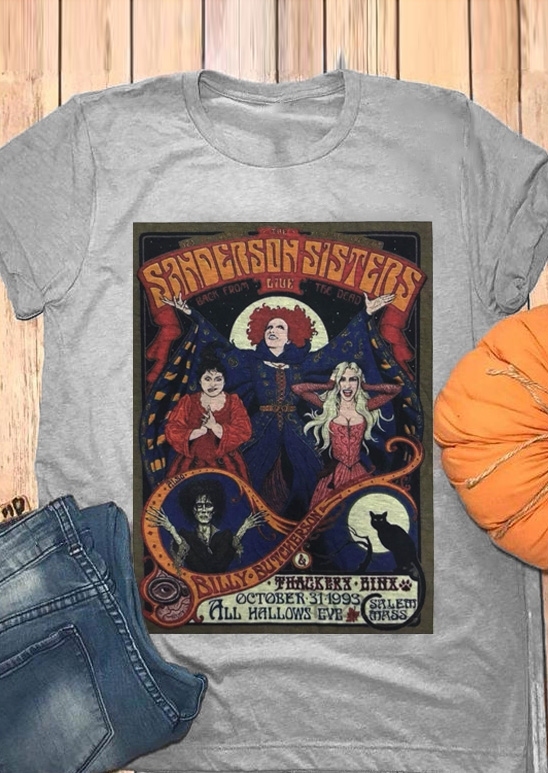 

Sanderson Sisters Short Sleeve T-Shirt, 424327, Gray