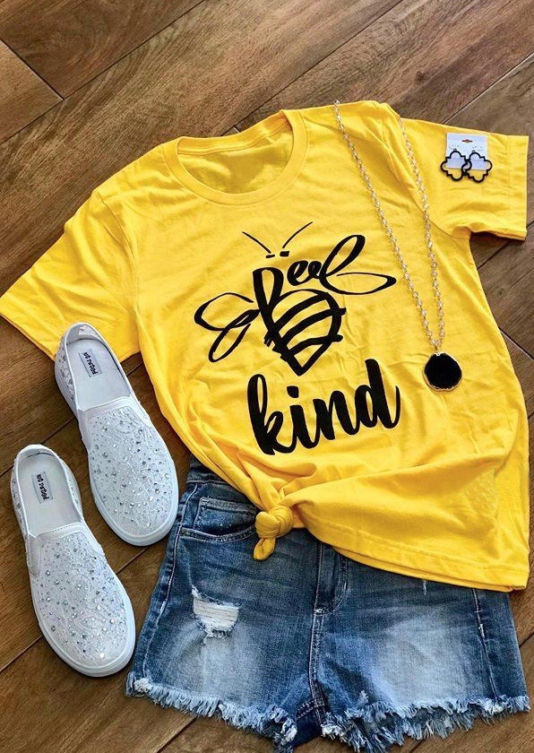 bee kind yellow sweatshirt