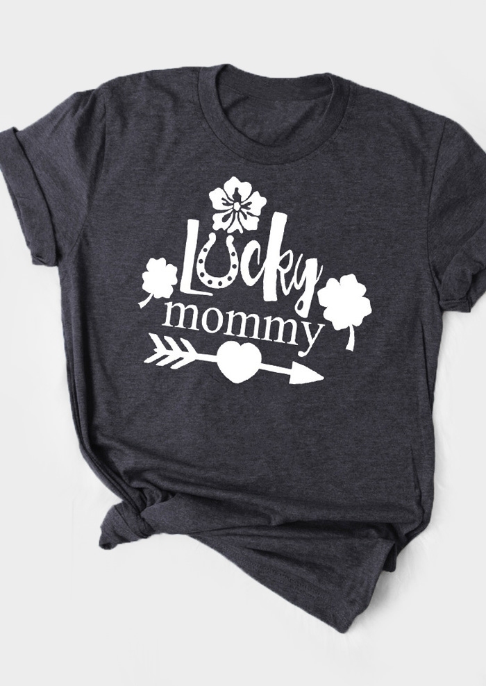 

Lucky Mommy Shamrock T-Shirt, Dark grey, 434314