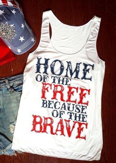 

Home of the Free Tank, White, 109454