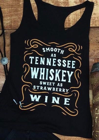 Tank Tops Smooth As Tennessee Whiskey Racerback Tank Top in Black. Size: 2XL,3XL,L,M,S,XL