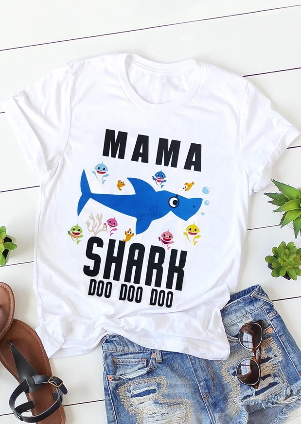 

Mama Shark Doo Doo Doo T-Shirt, White, 435523