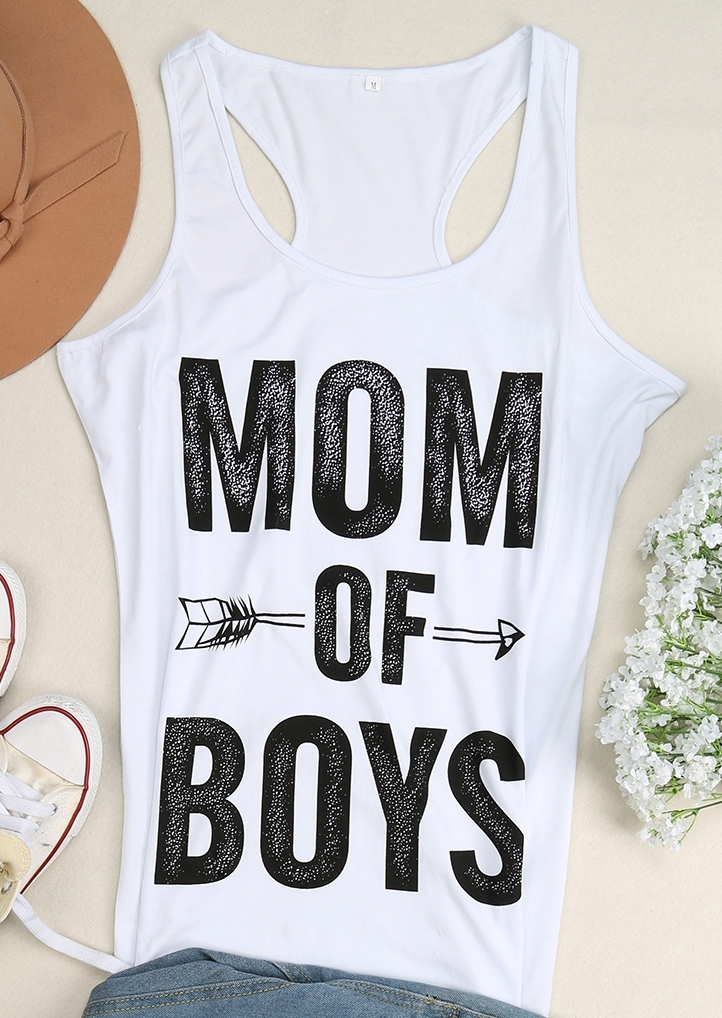 

Mom of Boys Arrow Tank, 109087, White;gray