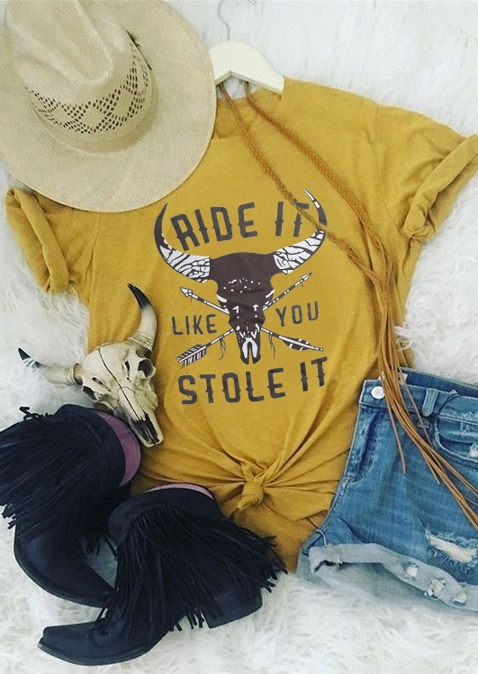 Ride It Like You Stole It T-Shirt Tee – Yellow