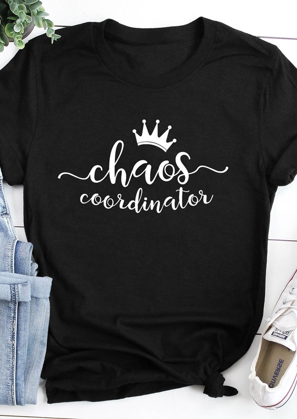 

Chaos Coordinator Crown T-Shirt Tee, Black, 437626