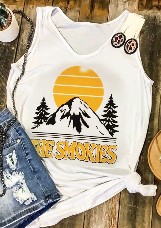 

The Smokies V-Neck Tank, 437826, White