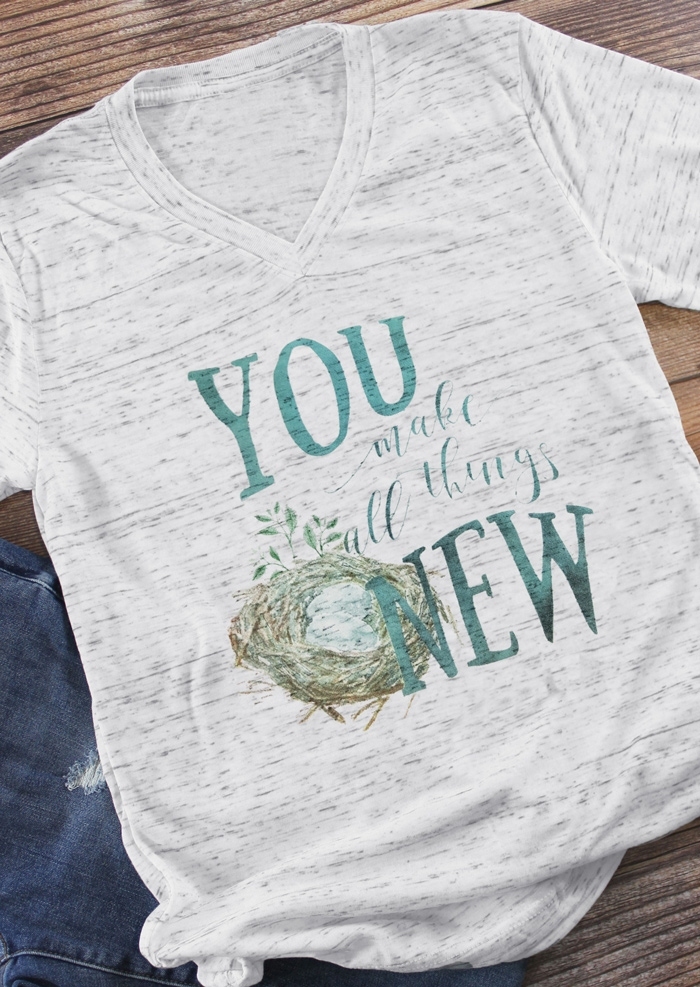 

You Make All Things New T-Shirt Tee, Light grey, 438067