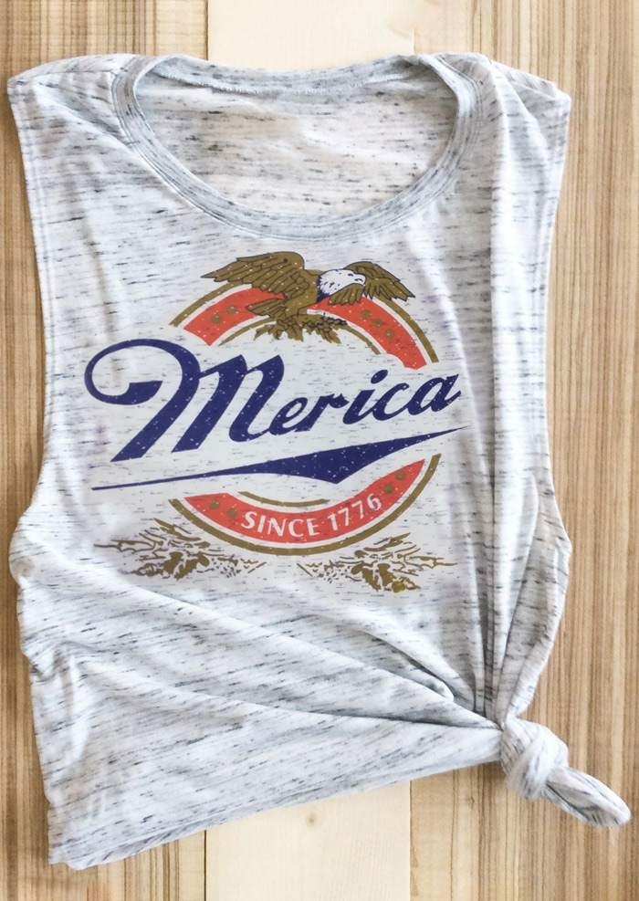 

Merica Since 1776 Eagle Tank - Light Grey, 400287