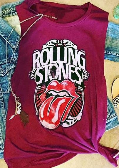 

Rolling Stones Mouth Tank, 406030, Plum