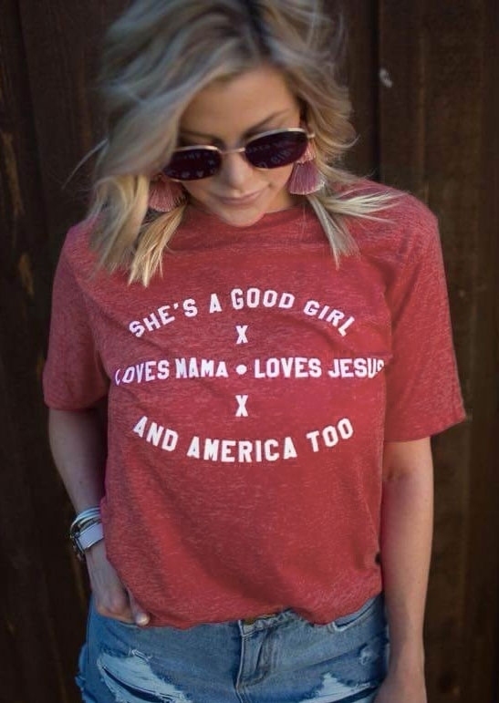 

She' A Good Girl T-Shirt, Cameo brown, 407746