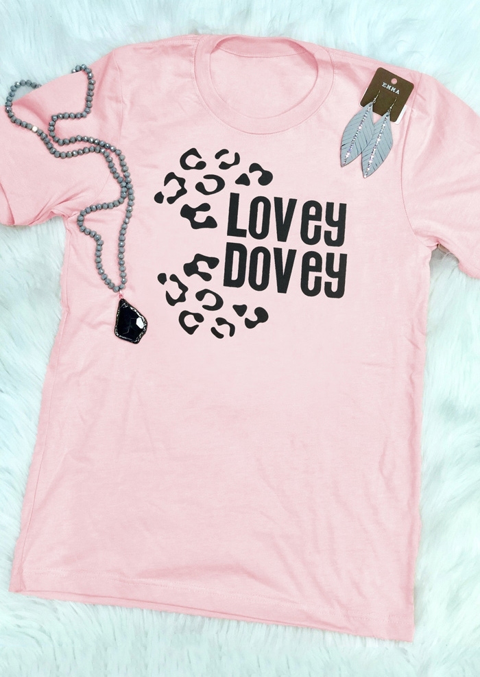 

Lovey Dovey O-Neck Short Sleeve T-Shirt Tee, Lightpink, 438657