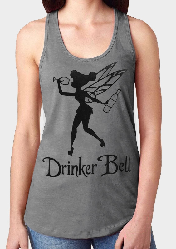 

Tank Tops Drinker Bell Sleeveless Tank in Gray. Size