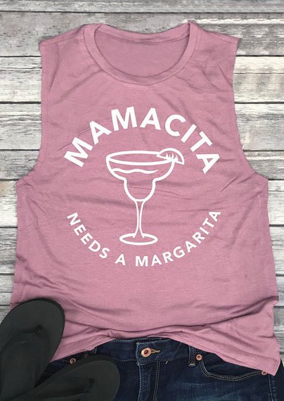 

Mamacita Needs A Margarita Tank, Pink, 438954
