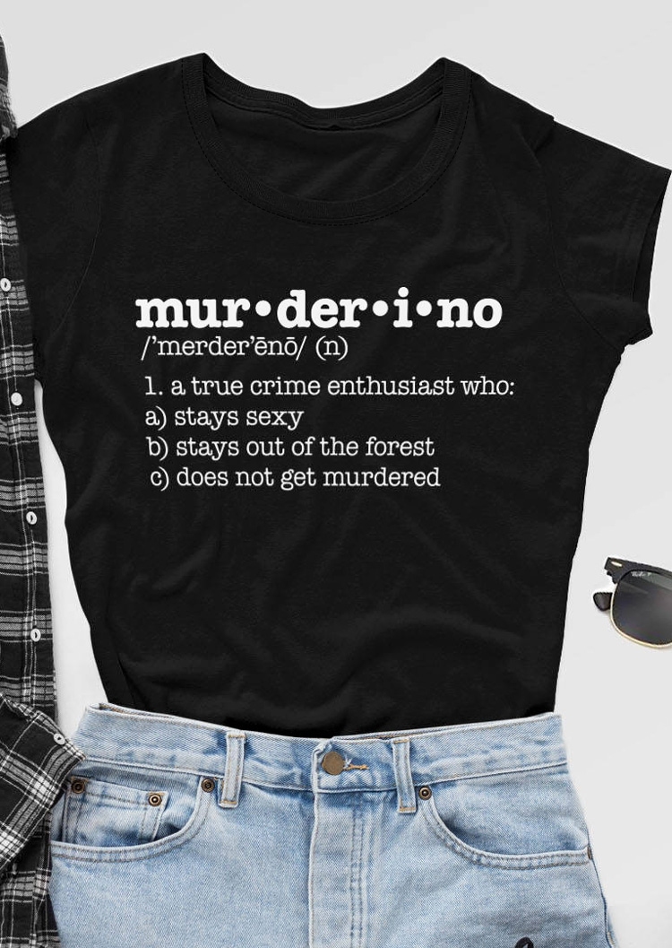 

Murderino O-Neck Short Sleeve T-Shirt, Black, 439030