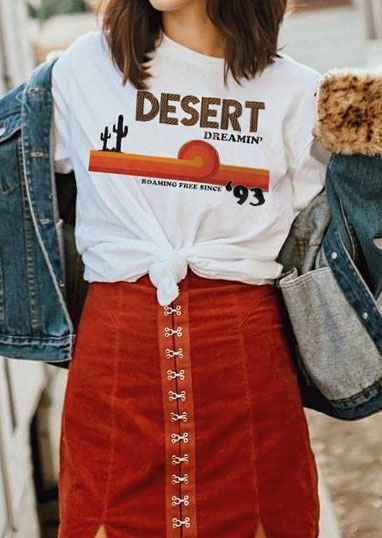 

Desert Dreamin' Cactus T-Shirt Tee, White, 437806