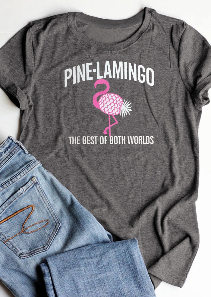 

Pinelamingo Pineapple O-Neck T-Shirt Tee, Dark grey, 438889