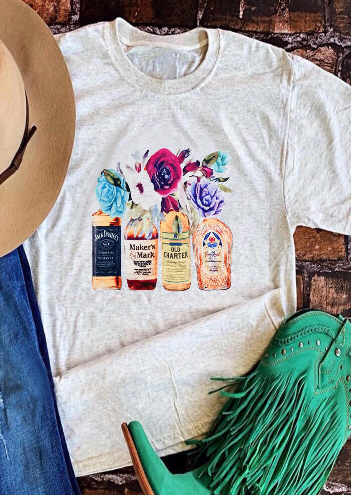

The Whiskey Gal Tee T-Shirt Tee - Light Grey, 437412