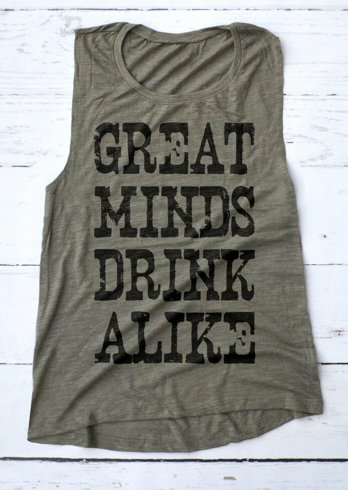 

Tank Tops Great Minds Drink Alike Tank in Gray. Size: M