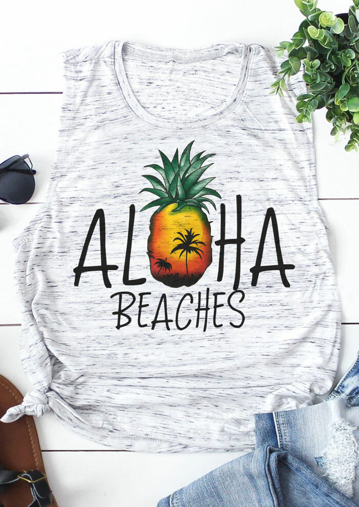 

Aloha Beaches Pineapple Tank, White, 440164